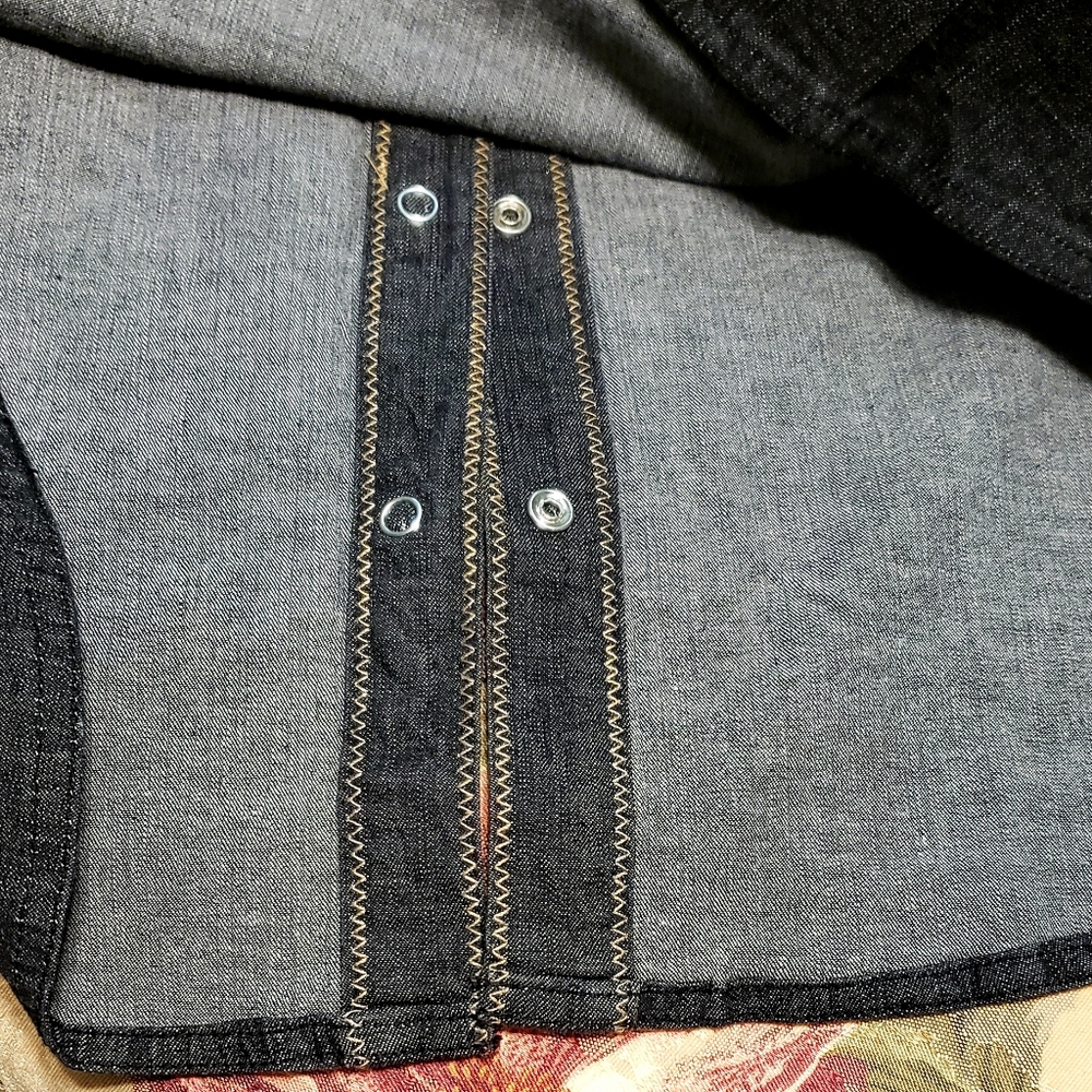 DENIM&CO - Denim Shirt - Western-Style Snap Front - Black  - XL - NWOT - Picture 11 of 12